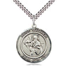 Sterling Silver St. Matthew the Apostle Medal Necklace 1x5/8 inches with 24 inch Chain by Bliss Manufacturing