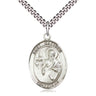 Sterling Silver St. Matthew the Apostle Medal Necklace 1x3/4 inches with 24 inch Chain by Bliss Manufacturing