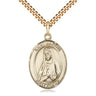 14kt Gold Filled St. Martha Patron Saint Medal Necklace 1x3/4 inch 24 inch Curb Chain Bliss USA Made