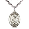Sterling Silver St. Martha Patron Saint Medal Necklace 1 inch by 3/4 inch with 24 inch chain by Bliss