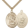 14kt Gold Filled St. Michael the Archangel Medal Necklace 1 inch x 3/4 inch on 24 inch Chain Handcrafted by Bliss