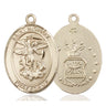 14kt solid gold St. Michael the Archangel medal pendant 1x3/4 inches handcrafted in USA by Bliss Manufacturing
