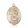 14kt Solid Gold St. Michael Paratrooper Medal Pendant 1 inch by 3/4 inch handcrafted by Bliss