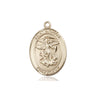 14kt Solid Gold St. Michael Archangel Patron Saint Medal Pendant 1 inch by 3/4 inch handcrafted by Bliss