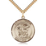 14kt gold filled St. Michael the Archangel medal necklace with 24 inch curb chain, handcrafted in USA by Bliss