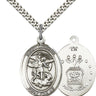Sterling Silver St. Michael the Archangel Medal Necklace 1 x 3/4 Inches with 24 Inch Curb Chain by Bliss