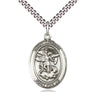Sterling Silver St. Michael the Archangel Medal Necklace 1 x 3/4 inches with 24 inch Chain by Bliss