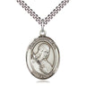 Sterling Silver St. Philomena Patron Saint Medal Necklace 1 inch by three quarters inch with 24 inch chain by Bliss