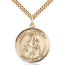 14kt Gold Filled St. Nicholas patron saint medal necklace 1 x 5/8 inches 24 inch curb chain by Bliss Manufacturing