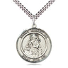 Sterling Silver St. Nicholas Patron Saint Medal Necklace 1x5/8 inches with 24 inch chain by Bliss