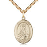 14kt Gold Filled St. Louis Patron Saint Medal Necklace 1x3/4 inch with 24 inch Chain by Bliss