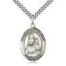 Sterling silver Our Lady of Loretto medal necklace 1 x 3/4 with 24 inch chain handmade by Bliss