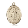 14kt solid gold St. Patrick patron saint medal pendant, 1 x 3/4 inch, handcrafted by Bliss Manufacturing USA