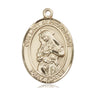 14kt Solid Gold Our Lady of Providence medal pendant medium 1 x 3/4 inch Bliss USA handcrafted