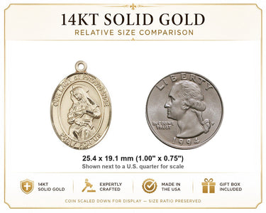 14kt Solid Gold Medium Our Lady of Providence Medal Pendant | 1 x 3/4 | USA Made by Bliss
