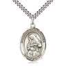 Sterling Silver Medium Our Lady of Providence Medal Necklace 1 x 3/4 inches on 24 inch chain by Bliss