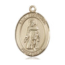 14kt solid gold St. Peregrine Laziosi medal pendant 1 inch by 3/4 inch handcrafted by Bliss