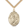 14kt Gold Filled St. Martin de Porres Patron Saint Medal Necklace 1 inch by 3/4 inch with 24 inch Chain by Bliss