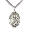 Sterling silver St. Martin de Porres patron saint medal necklace with 24 inch chain by Bliss Manufacturing