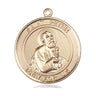 14kt Solid Gold St. Peter the Apostle Patron Saint Medal Pendant 1 x 5/8 inch by Bliss Manufacturing