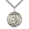 Sterling Silver St. Peter the Apostle Patron Saint Medal Necklace 1 inch x 5/8 inch on 24 inch Chain by Bliss