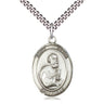 Sterling Silver St. Peter the Apostle Patron Saint Medal Necklace 1 inch by 3/4 inch with 24 inch chain by Bliss