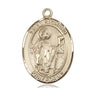 14kt solid gold St. Richard patron saint medal pendant, 1x3/4 inch, handcrafted in USA by Bliss