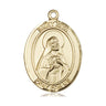 14kt solid gold St. Rita of Cascia patron saint medal pendant 1x3/4 inch medium size handcrafted by Bliss Manufacturing USA