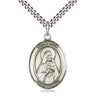 Sterling Silver St. Rita of Cascia Patron Saint Medal Necklace, 1x3/4 inch pendant, 24 inch chain, handcrafted in USA by Bliss Manufacturing