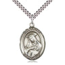 Sterling Silver St. Rose of Lima patron saint medal necklace with 24 inch chain, handcrafted by Bliss Manufacturing USA