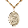 14kt Gold Filled St. Robert Bellarmine patron saint medal necklace with 24 inch chain, handcrafted by Bliss Manufacturing USA