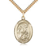 14kt gold filled St. Sarah patron saint medal necklace with 24 inch curb chain, 1x3/4 inch pendant, handcrafted by Bliss Manufacturing