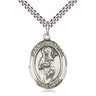 Sterling Silver St. Scholastica Patron Saint Medal Necklace 1 inch by 3/4 inch on 24 inch Chain by Bliss