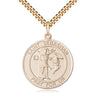 14kt Gold Filled St. Sebastian Patron Saint Medal Necklace 1x5/8 inch Medium Round Pendant 24 inch Chain Bliss