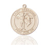 14kt Solid Gold St. Sebastian Patron Saint Medal Pendant 1 x 5/8 inch by Bliss Manufacturing