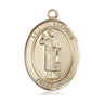 14kt Solid Gold St. Stephen the Martyr Patron Saint Medal Pendant 1 x 3/4 inch by Bliss Manufacturing