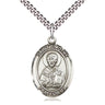 Sterling Silver St. Timothy Patron Saint Medal Necklace 1 x 3/4 inch with 24 inch Chain by Bliss