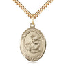 14kt gold filled St. Thomas Aquinas patron saint medal necklace with 24 inch curb chain by Bliss