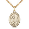 14kt gold filled St. Thomas More patron saint medal necklace, 1 inch by 3/4 inch pendant on 24 inch chain, handcrafted by Bliss Manufacturing