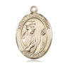 14kt solid gold St. Thomas More patron saint medal pendant, 1 x 3/4 inch, handcrafted by Bliss Manufacturing