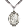 Sterling Silver St. Veronica Patron Saint Medal Necklace 1x3/4 inch on 24 inch chain by Bliss