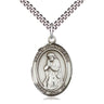 Sterling Silver St. Juan Diego Patron Saint Medal Necklace 1x3/4 inch on 24 inch chain by Bliss