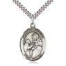 Sterling silver St. John of God patron saint medal necklace with 24 inch curb chain by Bliss Manufacturing