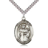 Sterling Silver St. Casimir of Poland patron saint medal necklace with 24 inch curb chain by Bliss