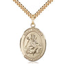 14kt Gold Filled St. William of Rochester Patron Saint Medal Necklace 1 x 3/4 inch with 24 inch chain by Bliss USA