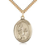 14kt Gold Filled St. Zachary Patron Saint Medal Necklace 1 inch x 3/4 inch with 24 inch chain by Bliss Manufacturing