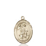 14kt solid gold Guardian Angel medal pendant 1 inch by 3/4 inch handcrafted by Bliss Manufacturing USA