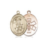 14kt solid gold Guardian Angel EMT medal pendant 1 inch by 3/4 inch handcrafted by Bliss USA