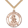 14kt Gold Filled Guardian Angel pendant necklace 1 inch by 5/8 inch with 24 inch chain by Bliss Manufacturing