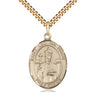 Gold Filled St. Leo the Great Patron Saint Medal Necklace with 24 inch Curb Chain by Bliss Manufacturing